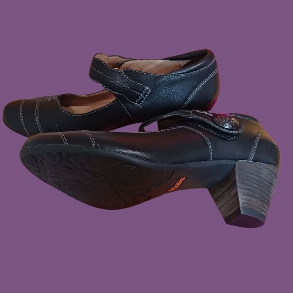 Taos Angel Mary Jane Black Leather With Strap Size 8 - Picture 15 of 16